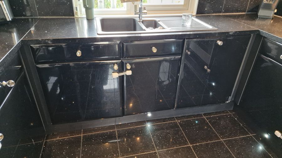 Black gloss kitchen before revival
